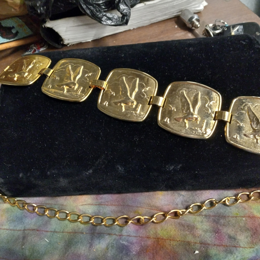 Authentic Vintage 60's  Faux Gold Belt 36